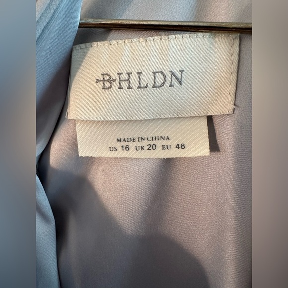 BHLDN Anthro 16 Wedding Madrie Maxi Dress Fog Grey Bridesmaid Halter Chiffon NWT - Picture 4 of 11